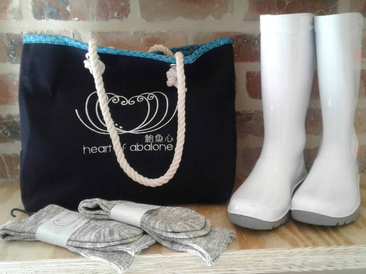 Heart of Abalone tour merchandise at the Abagold farm shop